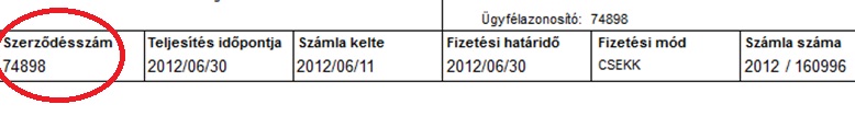 Szerződészám